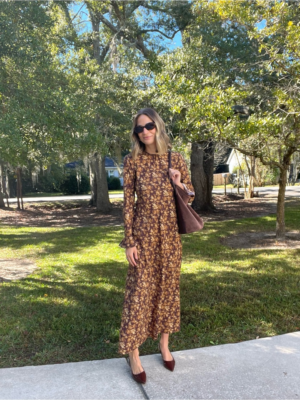 Doen Ginetta Dress in Fern Grove Floral Size Medium Midi - Picture 15 of 16